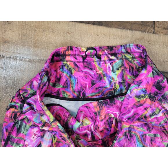 Lululemon Fast Free High Rise Tight 25" *Nulux Hyper Flow‎ Pink Multi Size 10 HR - Picture 4 of 9